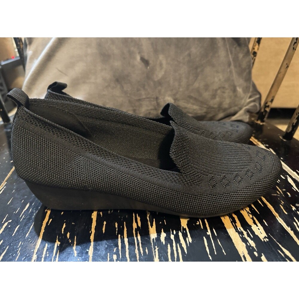 forever comfort black womans slip on wedge shoe size 10